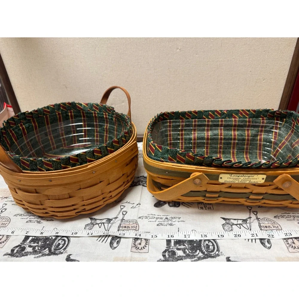 Longaberger 1996  Basket Set with Liners and Protectors